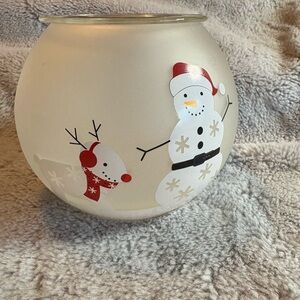 PartyLite Snowman and Reindeer Holiday Candle Holder -
